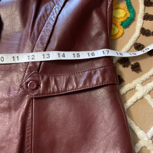 VTG 70’s Bermans Leather blazer Oxblood color size Lg - Picture 8 of 10